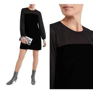 NWT HOBBS LONDON ZARIAH DRESS 🌞 Current Season 🌞 Velvet Black Rhinestone sz 12